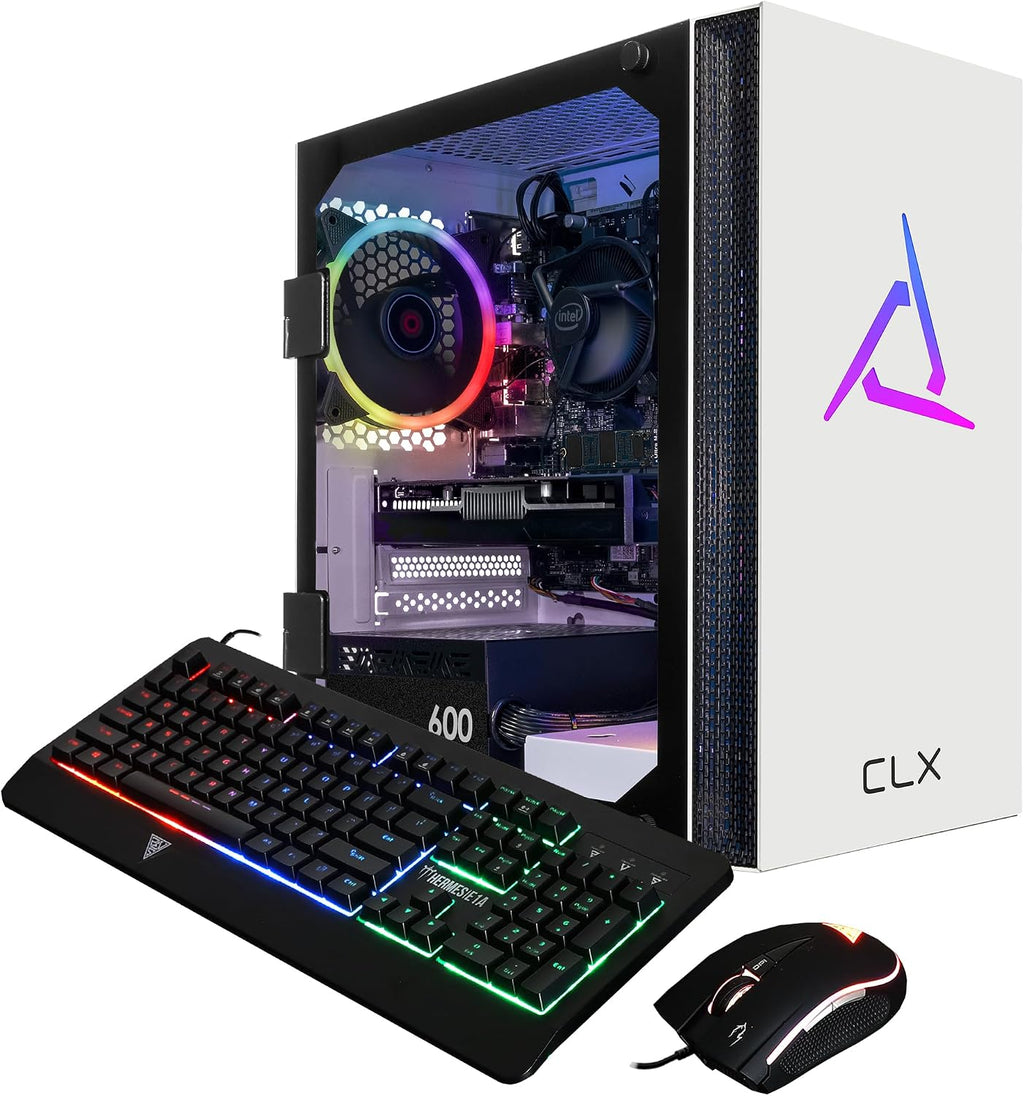 CLX Set Gaming PC - Intel Core i7 13700F 2.1GHz, GeForce RTX 4060, 1TB NVMe M.2 SSD, 16GB DDR5 Black Memory, CPU air Cooler, WiFi, Windows 11 Home, White