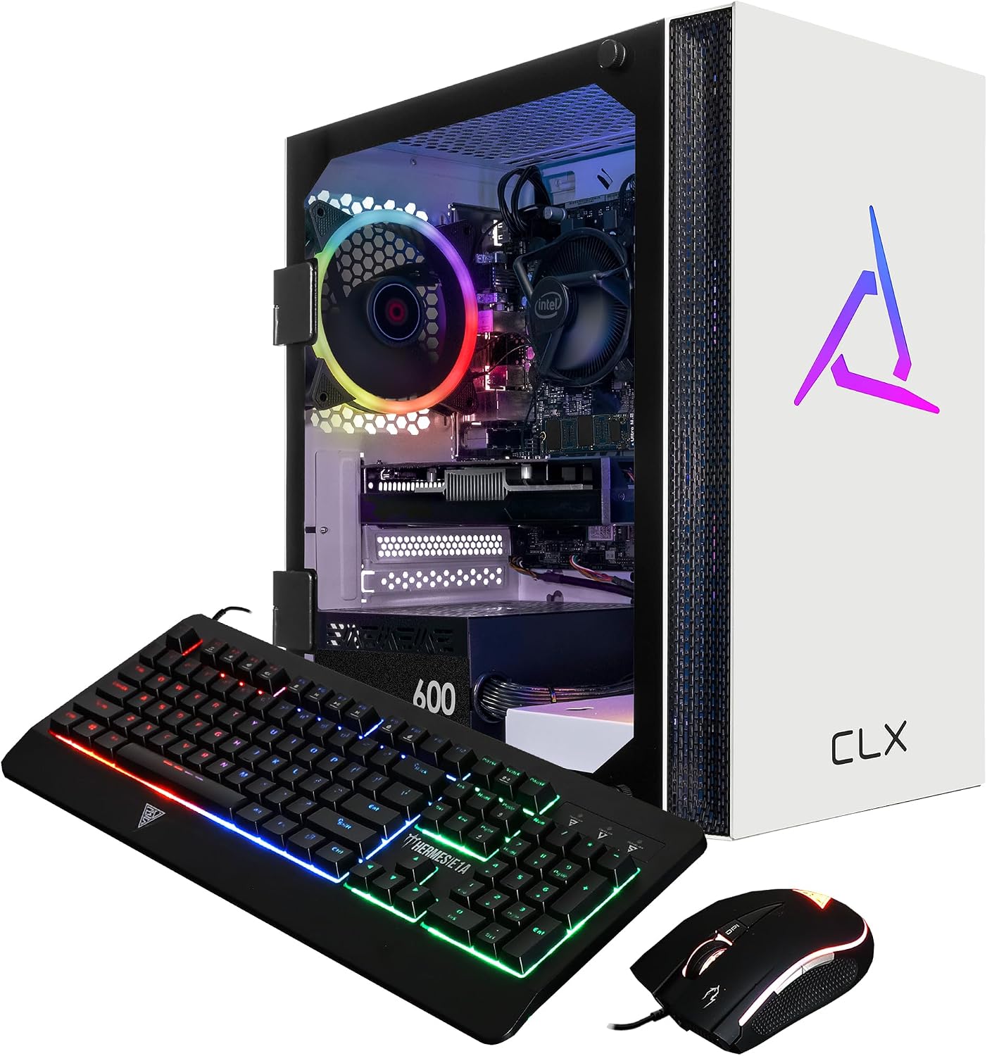 CLX Set Gaming PC - Intel Core i7 13700F 2.1GHz, GeForce RTX 4060, 1TB NVMe M.2 SSD, 16GB DDR5 Black Memory, CPU air Cooler, WiFi, Windows 11 Home, White
