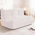 Bean Bag Loveseat Chair Big Sofa Beanbag Chair for Adults Fireside Chair Bean Bag Lounger with Memory Foam Filled for Home,Apartment or Gaming Venue（Beige Teddy）