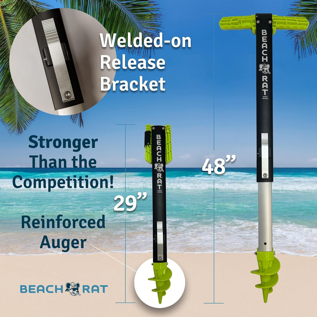 Beach Rat Fusion Anchor & Storage Case - Jet Ski Anchor/Boat Anchor for Shallow Water and Sandbar - High Strength Telescoping Aluminum Pole & Plastic Boat Accessory - Sand Bar Anchor Kit