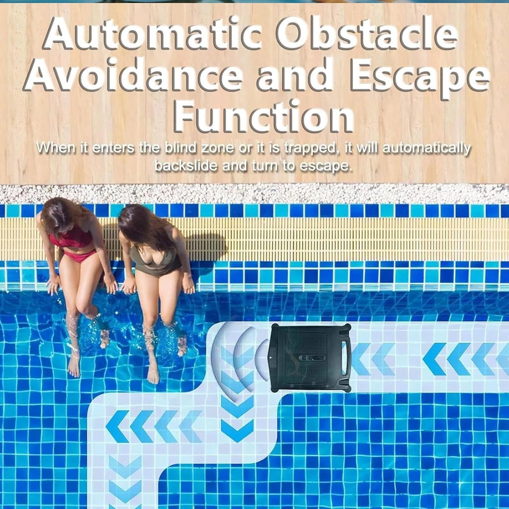 Upgrade App Solar Powered Automatic Robotic Pool Skimmer Cleaner,Solar Pool Cleaner Dual Mode＆Overnight Continuous Cleaning,4.1l Waste Collection Drawer,for All Swimming Pool
