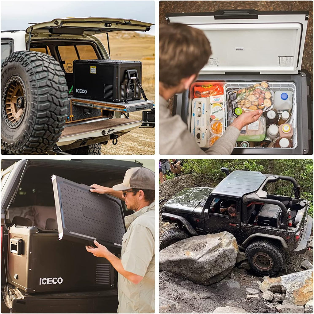 ICECO VL45ProS 12V Refrigerator, 45L Portable Freezer with SECOP Compressor, Iron Cabinet Shell Car Refrigerator with Multi-directional Lid, 0-50℉, AC&DC, For Outdoor&Indoor|With Extension DC Cable