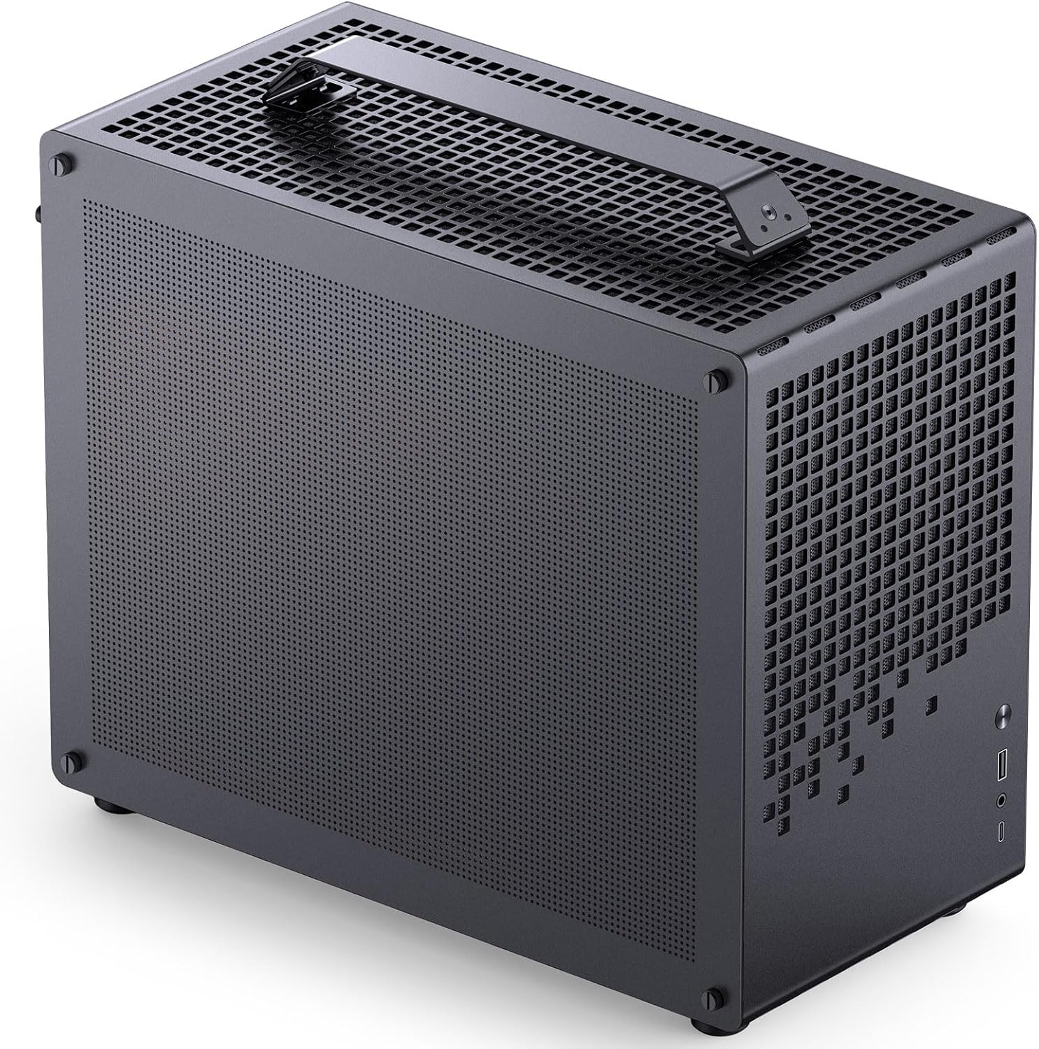 JONSBO/JONSPLUS Z20 Mesh Black Micro-ATX Mini Tower PC Case,with Detachable Carrying Handle, Mini Size, High-Performance Hardware Compatible, Support 240AIO, H160mm Cooler, Black
