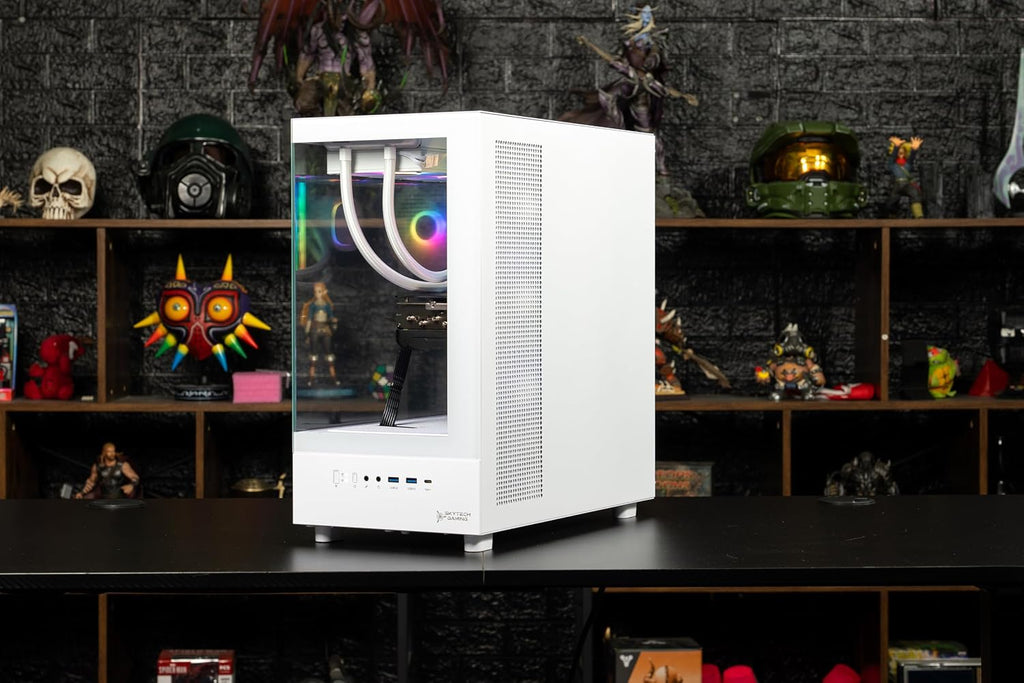 Skytech Azure Gaming PC Desktop, Ryzen 7 7800X3D 4.2 GHz (5GHz Turbo Boost), NVIDIA RTX 5070 Ti 16GB GDDR7, 1TB Gen4 SSD, 32GB DDR5 RAM 6000 RGB, 850W Gold ATX 3.0 PSU, 360mm ARGB AIO, Wi-Fi, Win 11