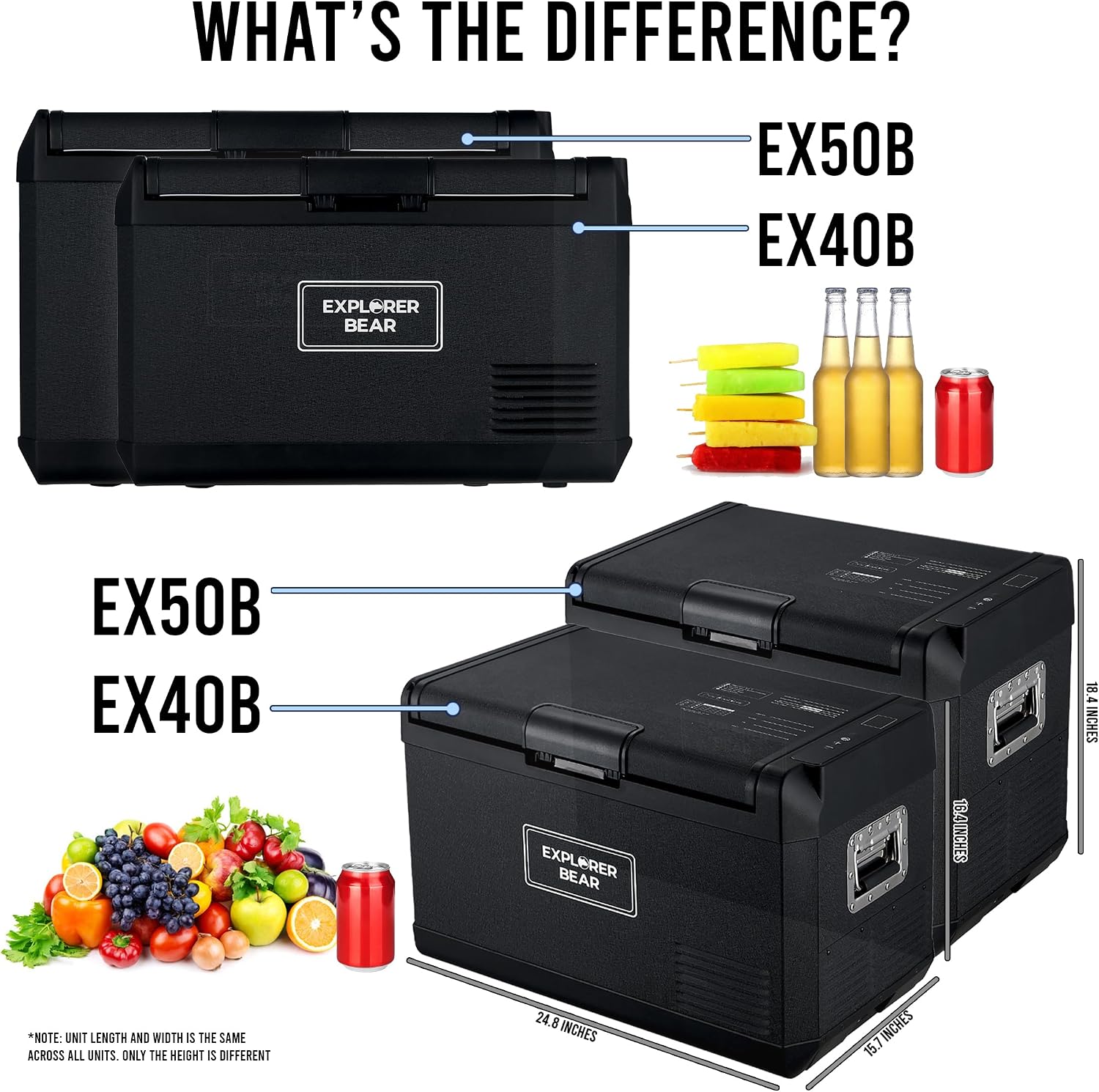 Explorer Bear 12 Volt Refrigerator 12V Car Fridge 12/24V DC 110-240V AC Portable Freezer Compressor Cooler 0℉-50℉ 3-Year Warranty for Truck Van RV SUV Boat Trailer Travel Road Trips Camping…