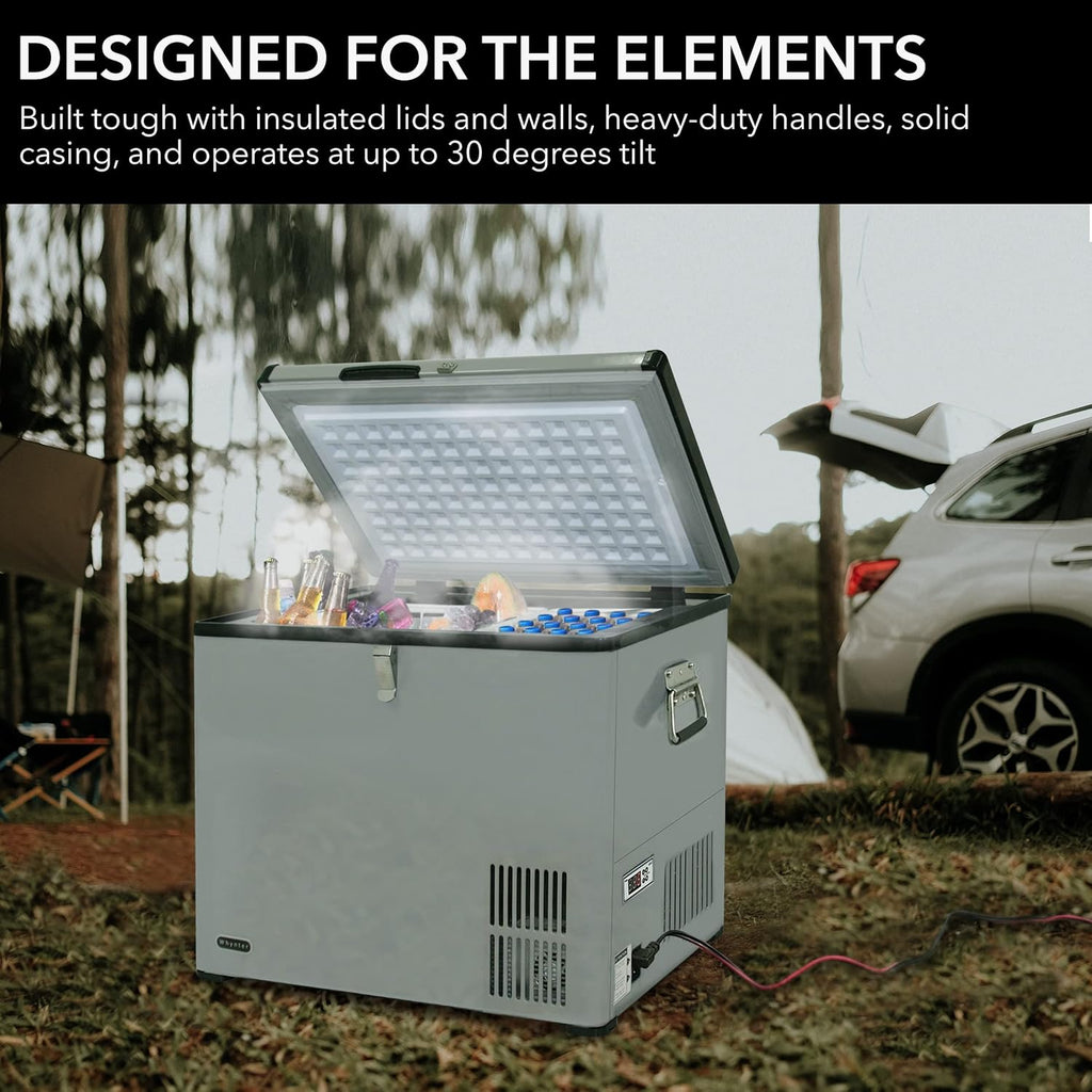 Whynter 45 Qt. Portable Refrigerator / Portable Freezer for Travel - Chest Freezer / Fridge for Car, Camping, RVs & More, -8°F to 50°F Temperature Range, AC 110V/ DC 12V, FM-45G, Gray