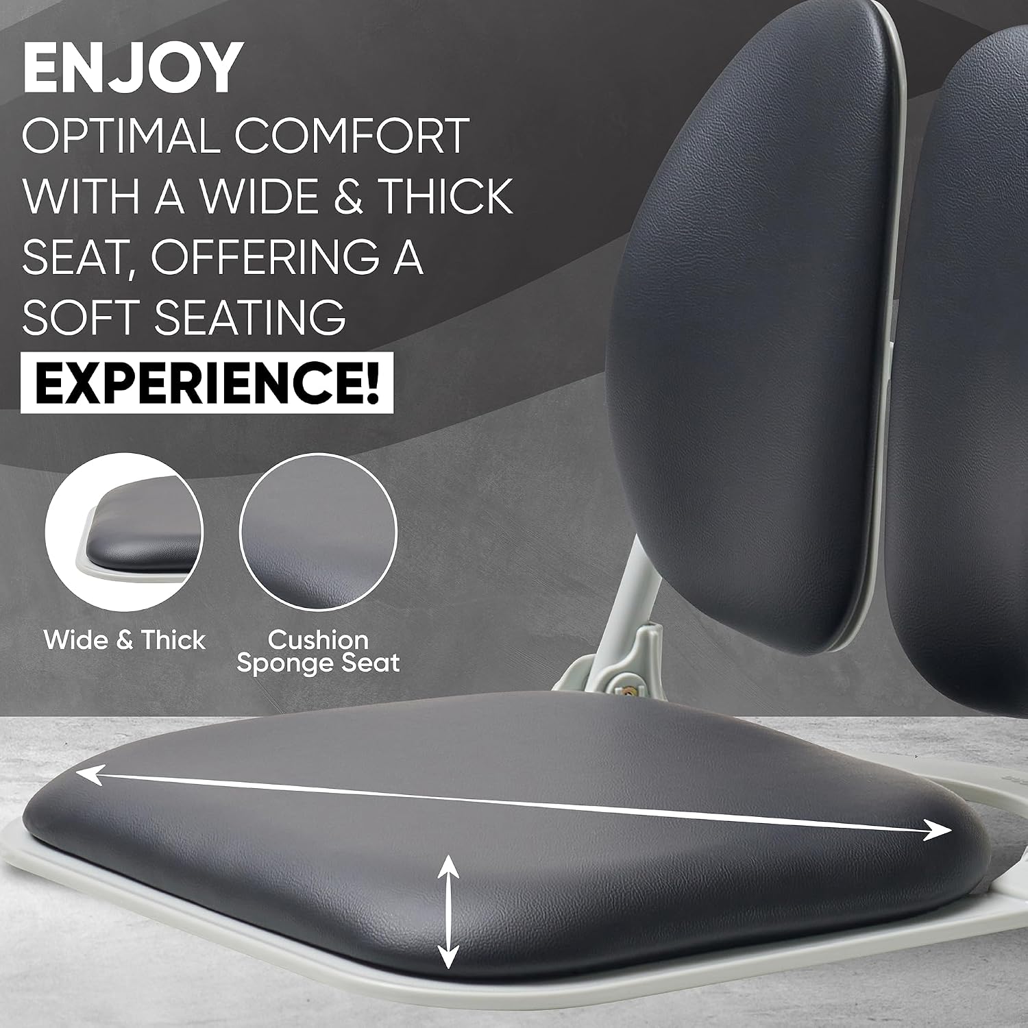 【Premium Dual-Backrests】 Made in Korea Ergonomic Floor Chair with Back Support - Meditation Chair, Floor Gaming Chair, Reading Chair, Floor Chairs for Adults, Foldable Chair (Black Leather)