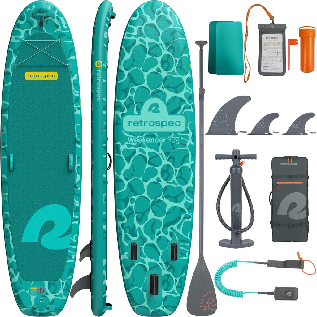 Retrospec Weekender Yogi 10'8 Extra Wide Yoga Paddle Board with Pump and Accessories, Non-Slip, Puncture Resistant, Lightweight iSUP Inflatable Paddle Board