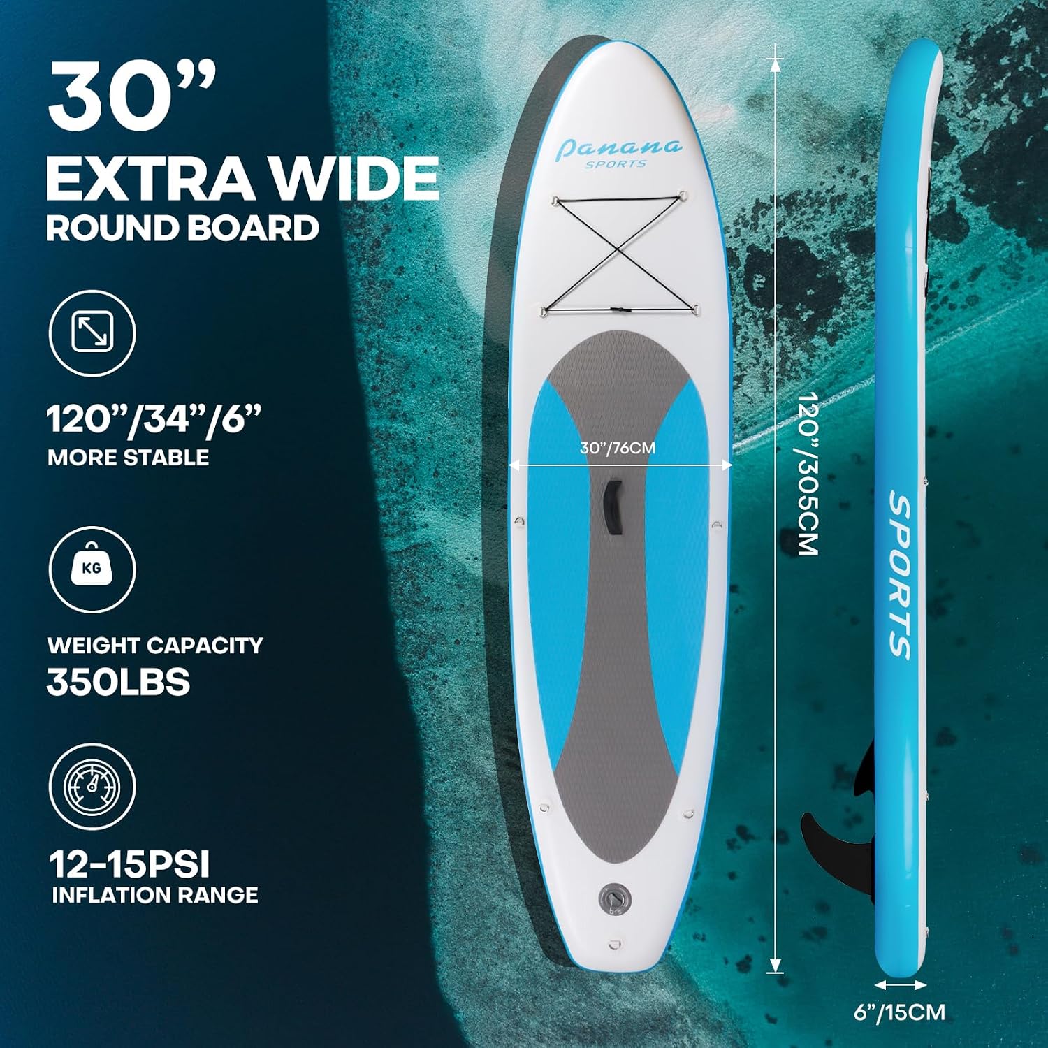 Panana Inflatable Stand Up Paddle Board, 10' SUP Paddleboard Kayak, Blow Up Paddle Boards for Adults Youth with Accessories Kit Anti-Slip EVA Deck