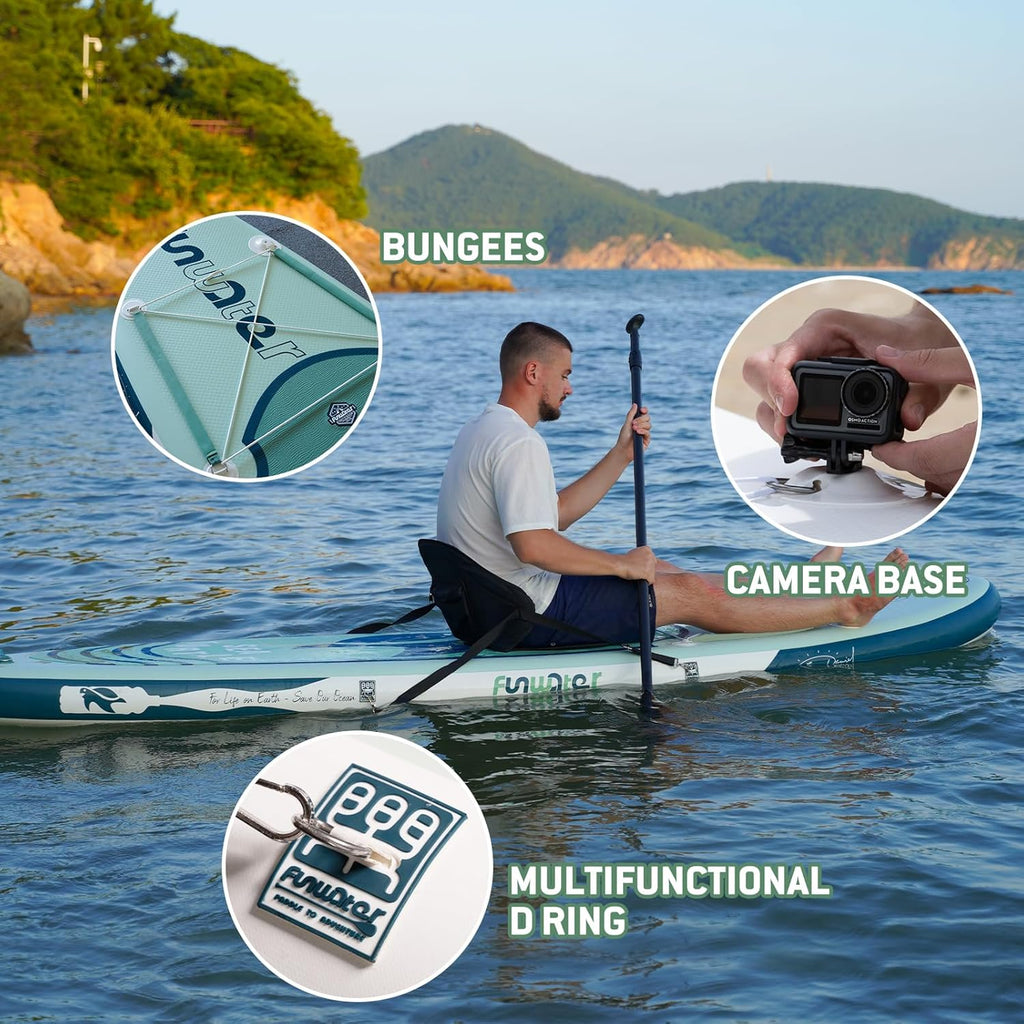 FunWater Inflatable Stand Up Paddle Board with Premium SUP Paddleboard Accessories, Anti-Slip EVA Deck, 11'6''/11'/10'6'' Paddle Boards for Adults & Youth of All Skill Levels