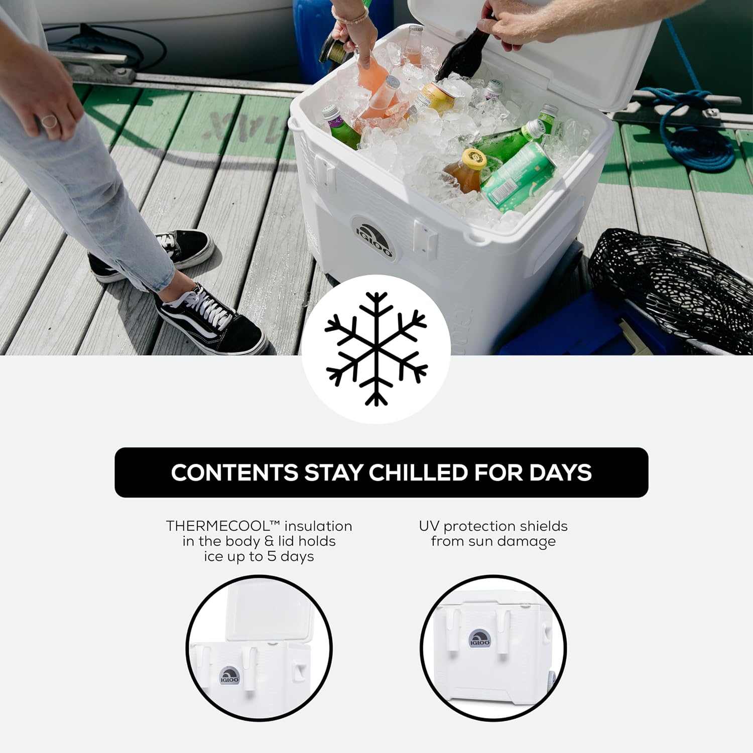 Igloo Marine Cooler | Insulated Hard Shell Ice Chest |Great for Fishing, Camping, Boating, & More
