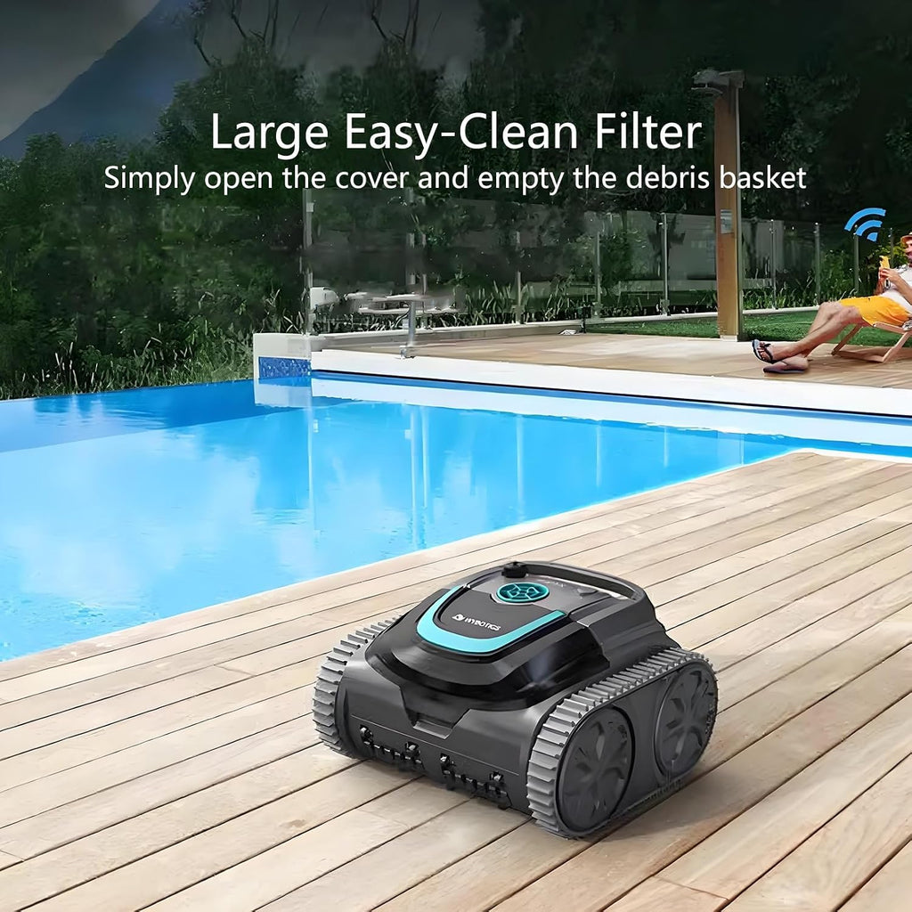Pool Vacuum Robot with Wall Climbing, Lightweight Cordless Robotic Pool Cleaner, Pool Robot Vacuum for Inground Pools, Smart Auto Clean