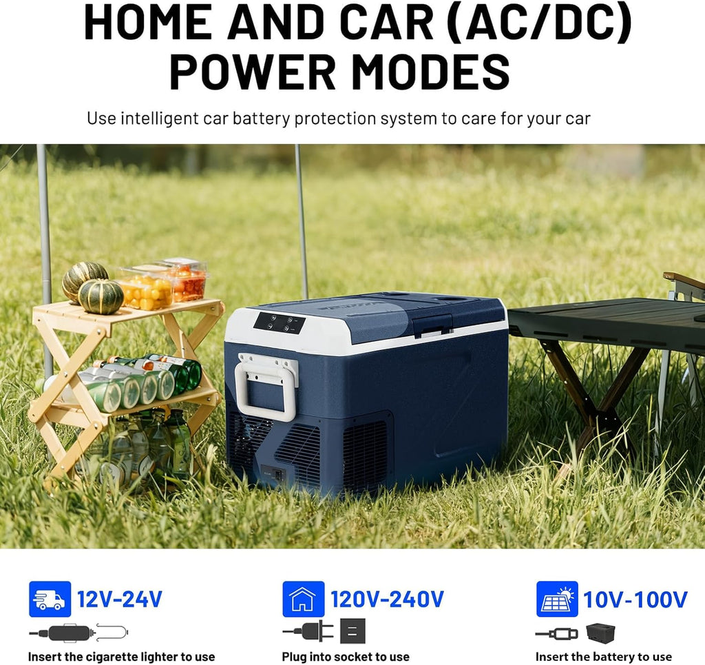 ICF31 12 Volt Car Refrigerator,34QT/32L Portable Freezer Electric Cooler -4℉~68℉,12/24V DC 100-240V AC Car Fridge for Camping, Road Trips, RV, Truck