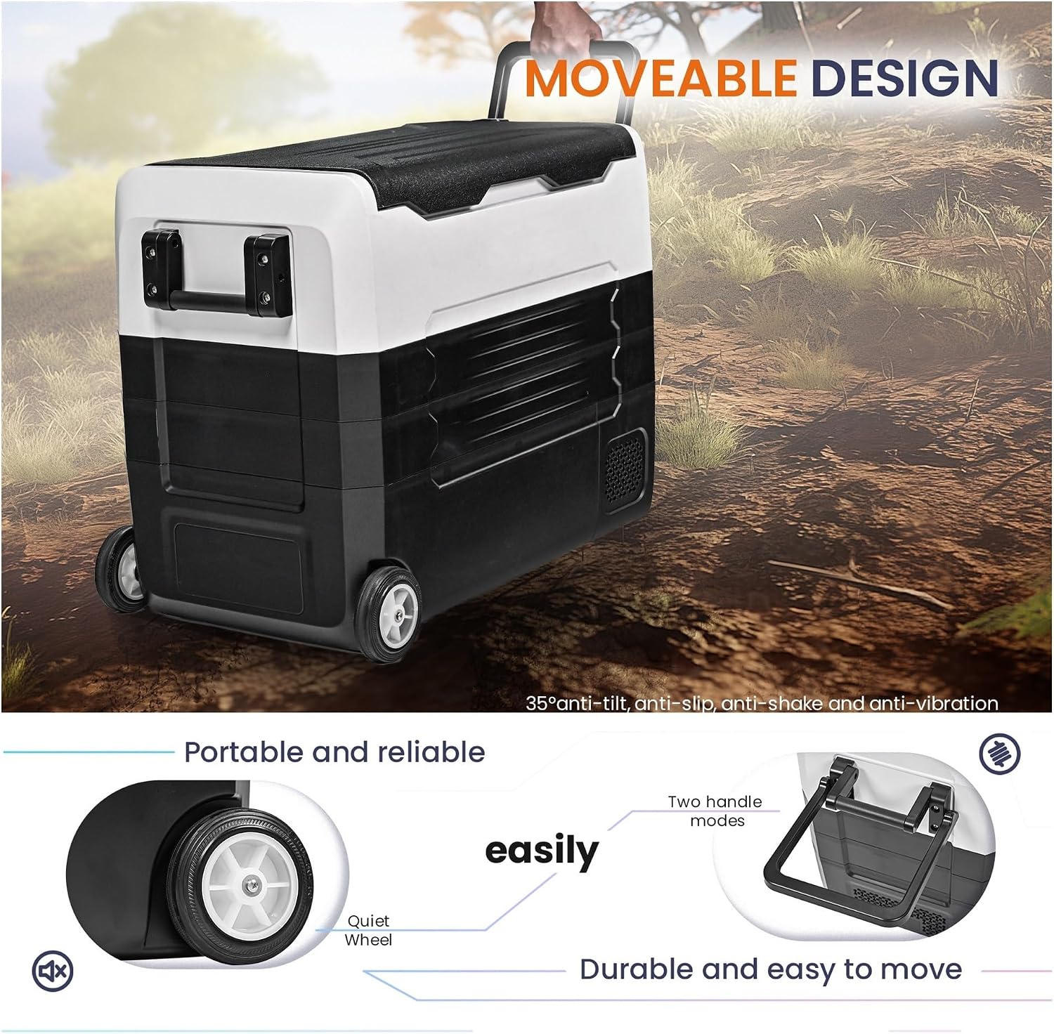 12V 35/45/55L Portable Car Refrigerator Compressor Mini Fridge Freezer Cooler Ice Box Keep Cool For Camping Fishing(CFA 55L)