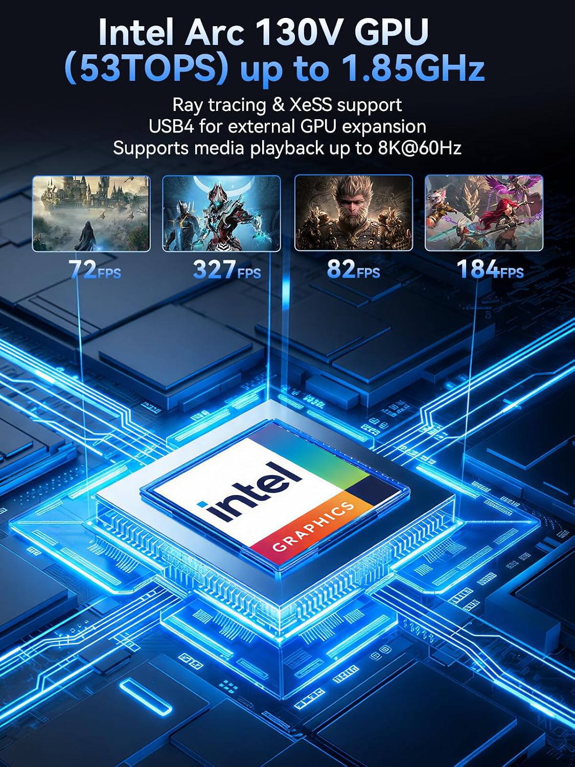 GMKtec K17 Intel Core Ultra 226V Mini PC 97TOPS with Samsung LPDDR5X 8533 MT/s PCIe 4.0 SSD i226V 2.5G RJ45/ WiF6E BT5.2/ USB4.0 Intel Arc 130V Mini Gaming Computer