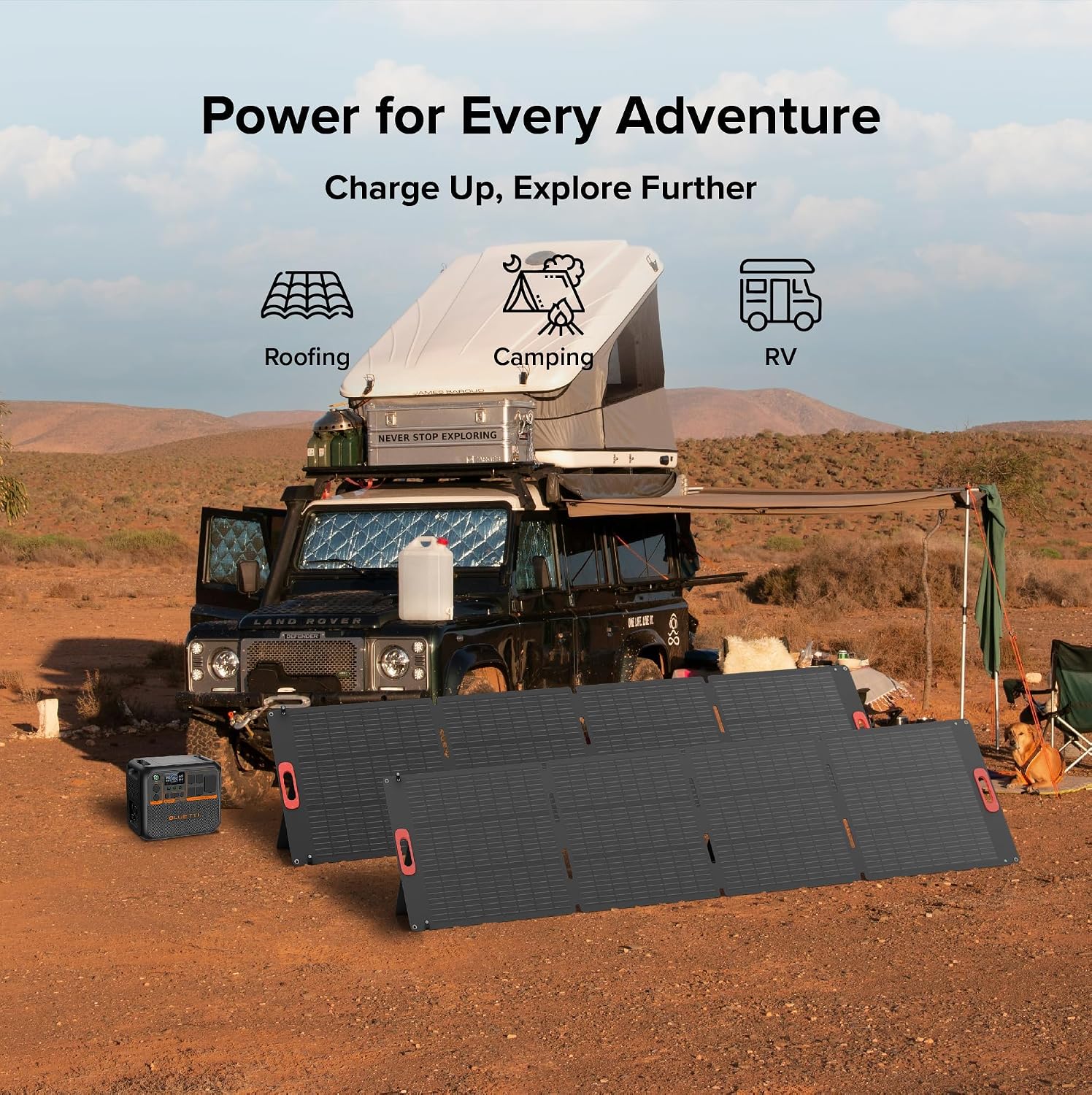 ExpertPower PowerWray FS300 300W Portable Foldable Solar Panel, Monocrystalline ETFE, IP67, MC4 (9 ft) Leads, Kickstand & Handle, 23.4% High Efficiency for Power Stations, RV, Camping, 12/24V Off-Grid
