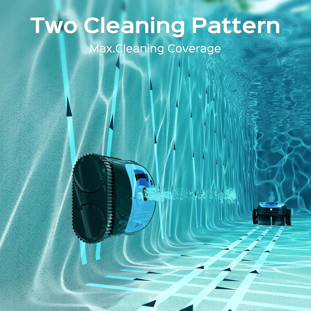 WINNY POOL CLEANER Pool Vacuum for Inground Pools, Cordless Robotic Pool Cleaner, Wall and Waterline Cleaning, Intelligent Route Planning, 150 min Runtime, for Pools up to 1,600 Sq.ft