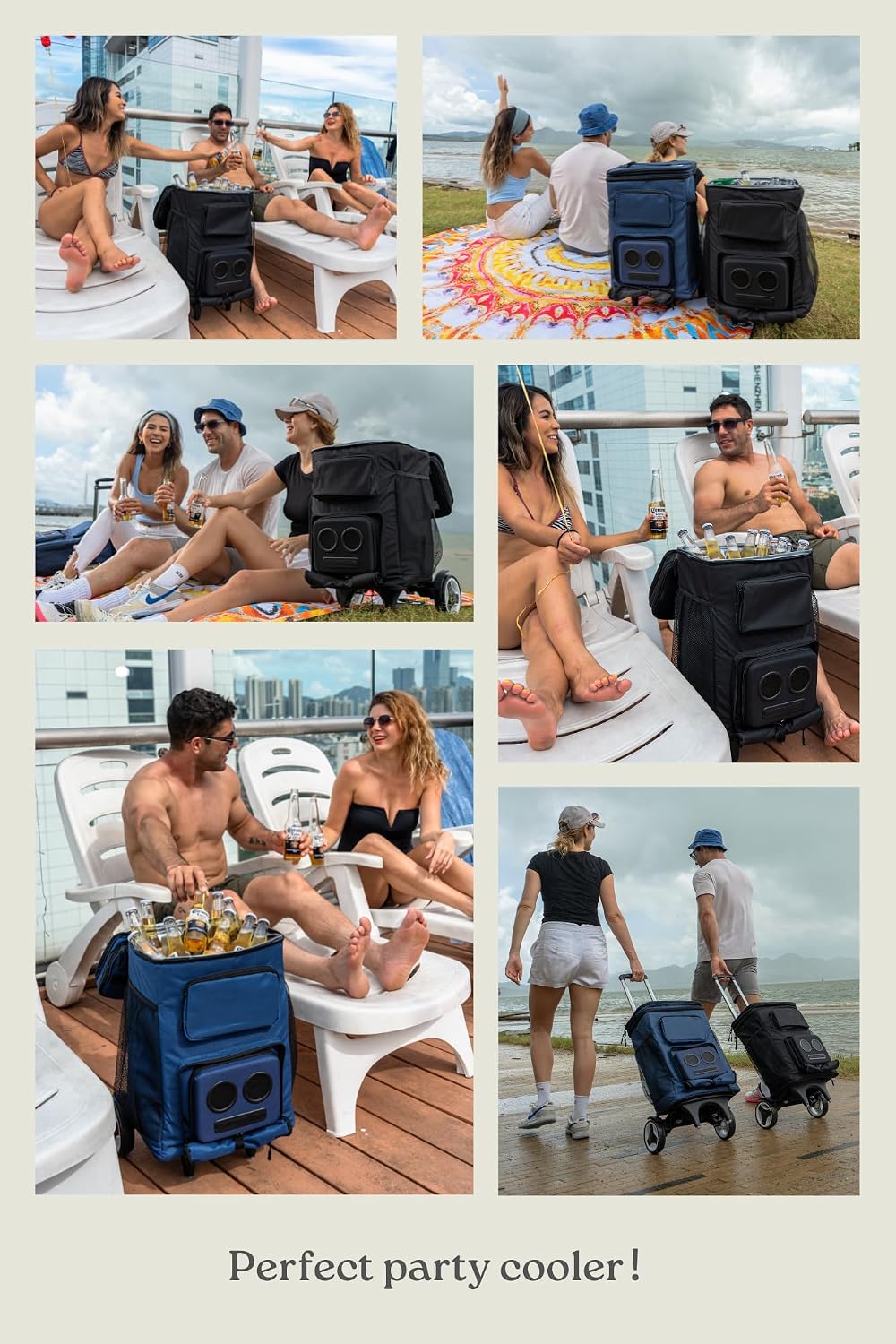 The #1 Rolling Cooler with Speakers on Amazon. 20-Watt Bluetooth Speakers for Parties/Festivals/Boat/Beach/Camping. Rechargeable, Works with iPhone & Android (Black, Latest Premium Edition)
