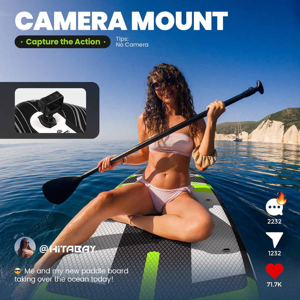 Inflatable Stand Up Paddle Board 10'6' All-Around SUP Kit - Lightweight (16 lbs), Stable & Durable, Camera Mount & Complete Accessories - SUP Board for Beginners & All Skill Levels