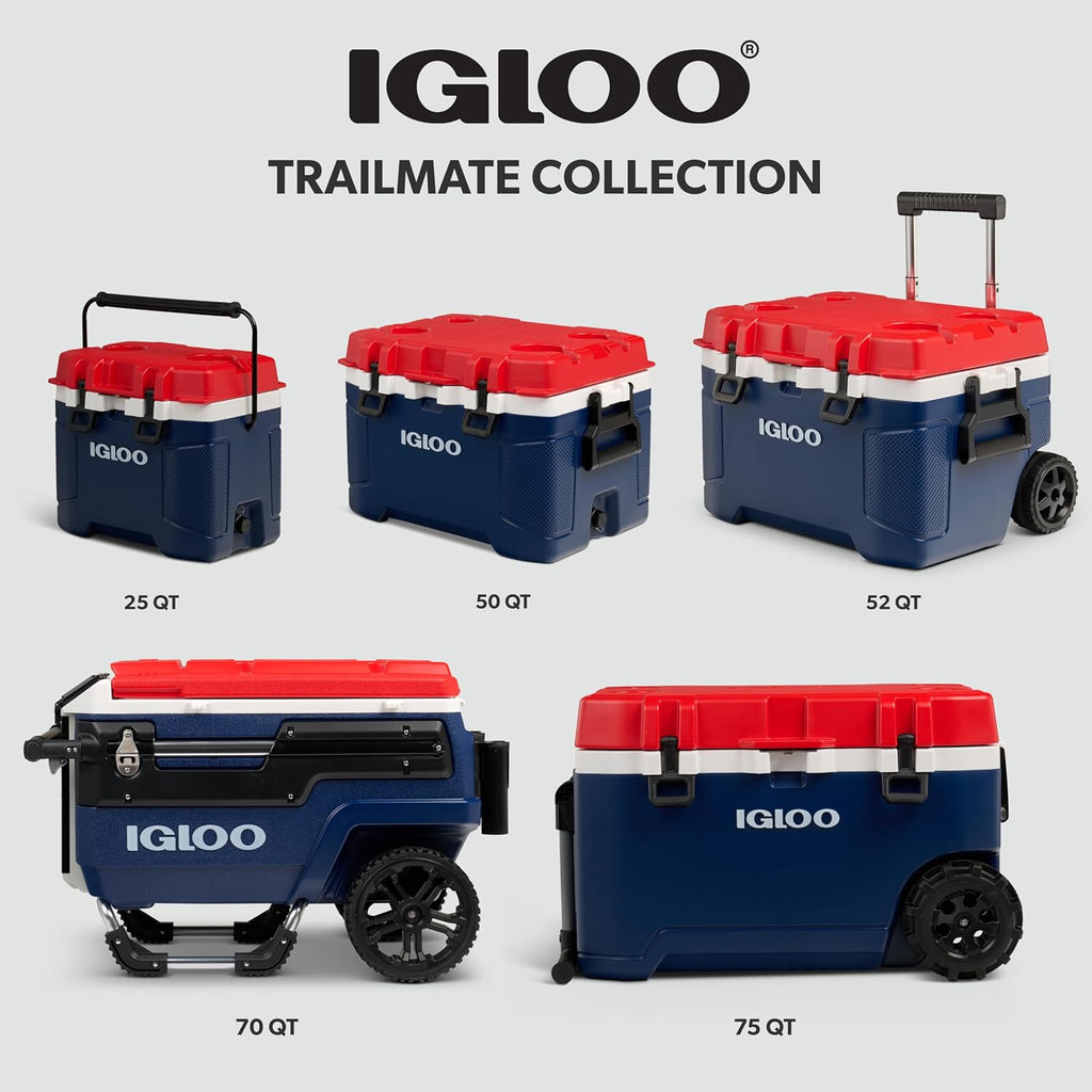 Igloo Trailmate Journey 70Qt Wheeled Cooler | Insulated Hard Shell Ice Chest