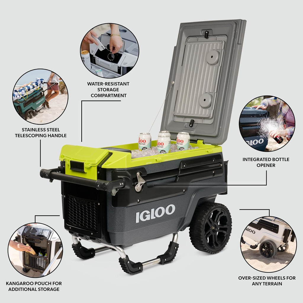 Igloo Trailmate Journey 70Qt Wheeled Cooler | Insulated Hard Shell Ice Chest