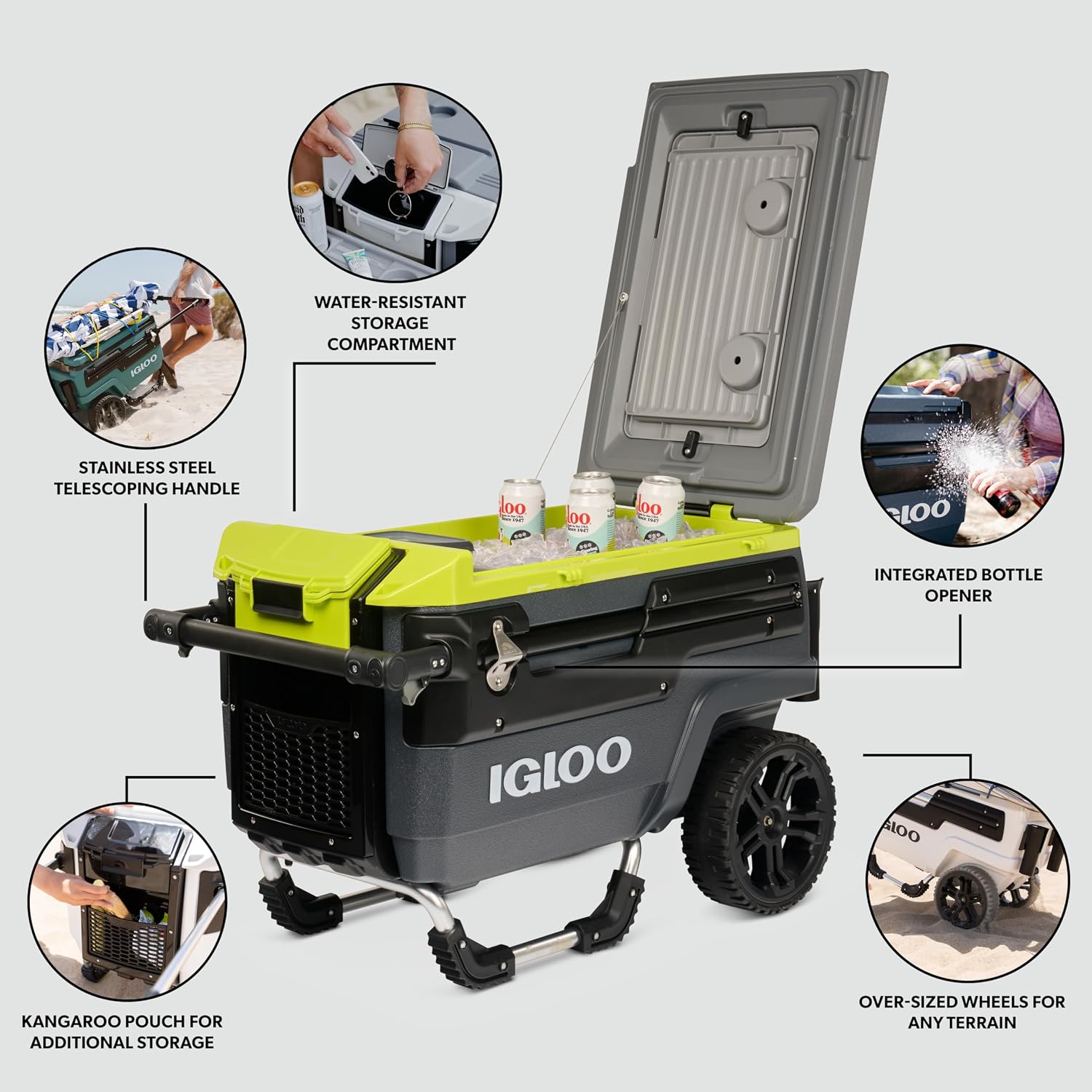 Igloo Trailmate Journey 70Qt Wheeled Cooler | Insulated Hard Shell Ice Chest