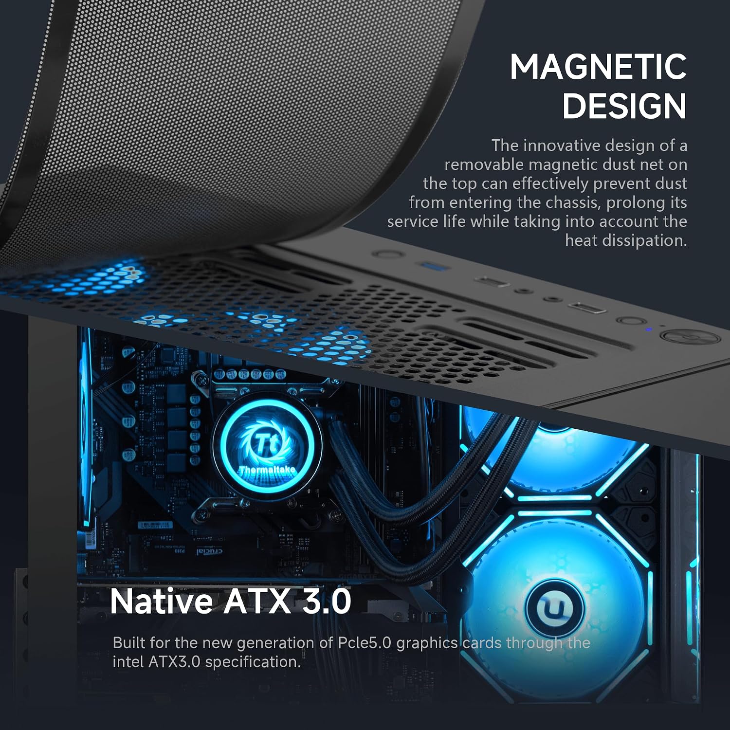NINGMEI Supreme Master Gaming PC Desktop,AMD Ryzen 7 5700X 8 core 3.4GHz(up to 4.6GHz),GeForce RTX 5060 8GB,16GB DDR4 RAM 3200MHz,1TB NVME SSD,600W PSU,Windows 11 Home 64-bit,Black
