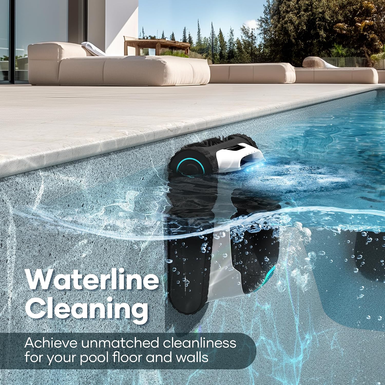 Aiper Scuba S1 Robotic Pool Cleaner, Wall & Waterline Cleaning, Cordless Pool Robot with 4 Modes, Smarter Navigation with High-Precision Sensors（Renewed）