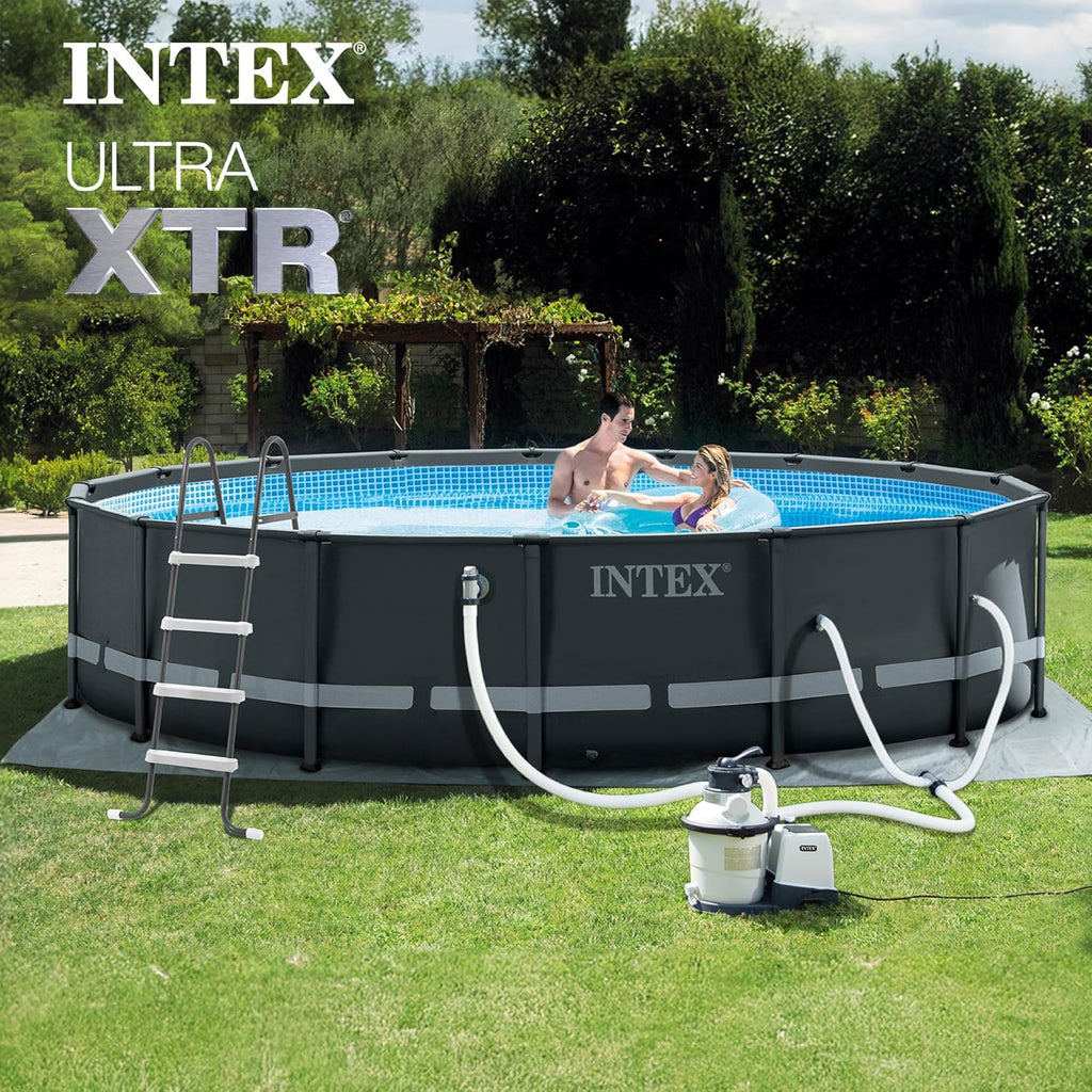 Intex 26325EH Ultra XTR 16ft x 48in Above Ground Swimming Pool Set with Sand Filter Pump and Deluxe Automatic Vacuum Cleaner