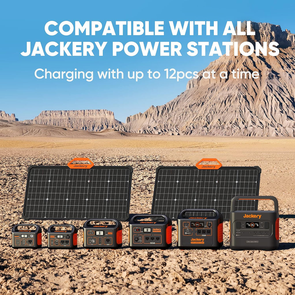 Jackery SolarSaga 80, Dual-Sided Panels Enhanced Power Generation Efficiency of 25%, IP68 Waterproof and Dustproof, Simple & Speedy Setup, Compatible with all Jackery Power Stations(Renewed)