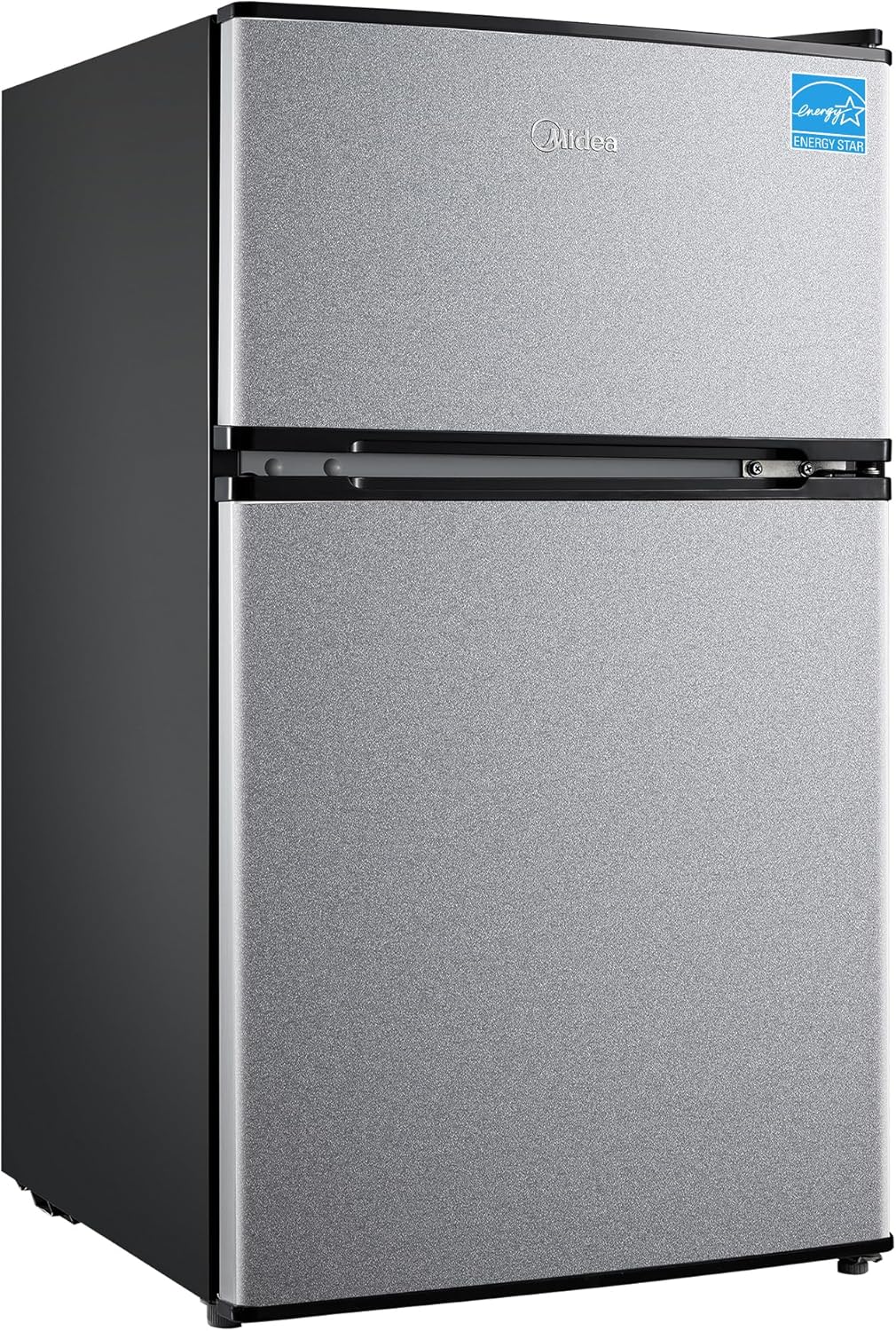 Midea WHD-113FSL 3.1 Cu Ft Compact Fridge with Freezer, Energy Star Certified Mini Fridge with Interior Light, Adjustable Shelves, Perfect for Office, Dorm, Bedroom, Silver