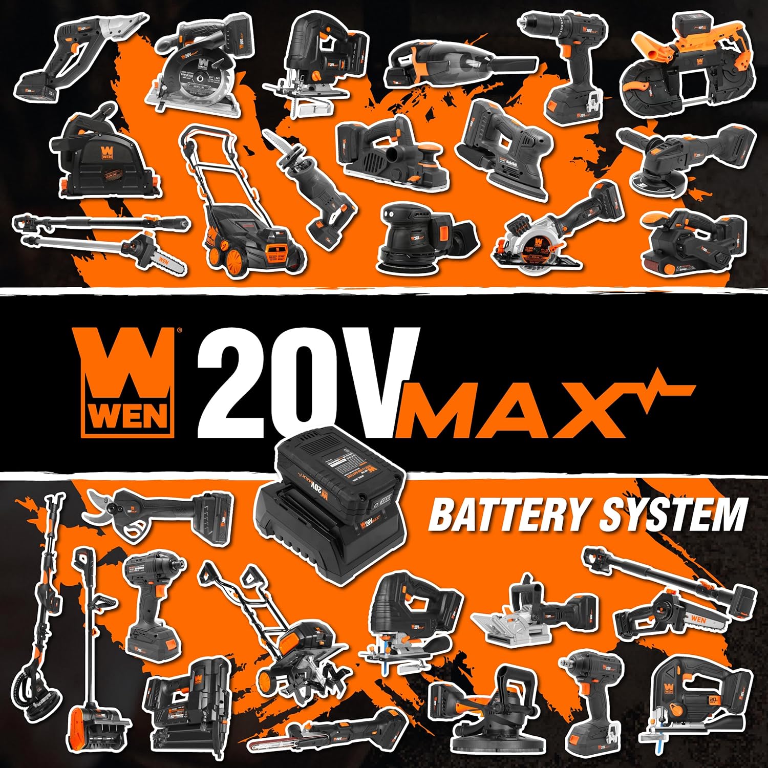 WEN Cordless Planer, Brushless with 3-1/4-Inch Blade, 20V Max 4.0 Ah Lithium-Ion Battery and Charger (20653)