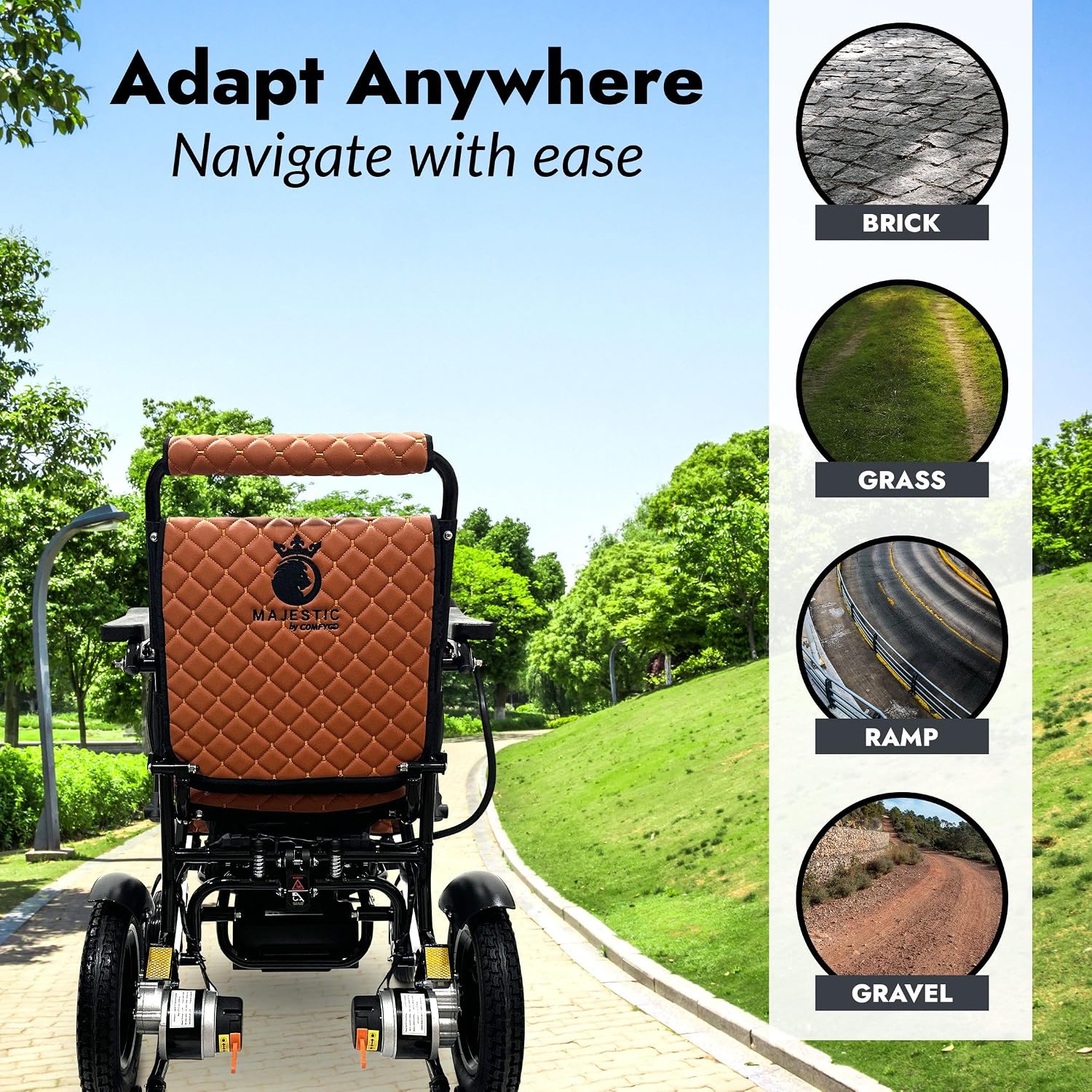 Lightweight Electric Wheelchair for Adults – Remote Controlled Foldable Power Chair – Portable Travel Mobility Aid