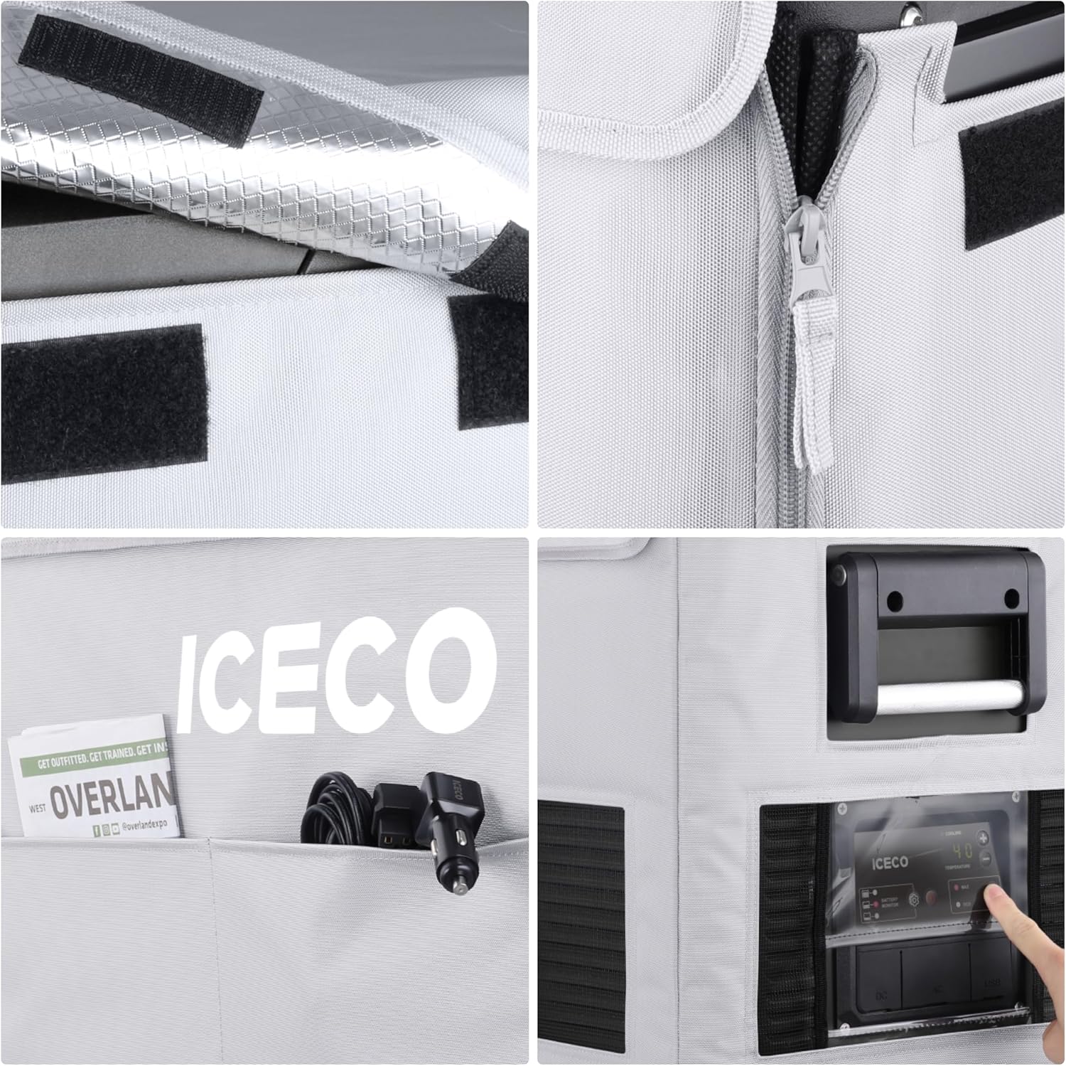 ICECO VL35ProS 35L Car refrigerator, Portable Fridge with Multi-directional lid, 12v Fridge Freezer Powered by SECOP, 0°F to 50°F, 12/24V DC & 110-240V AC, For Car, Camp| With Cover&Battery