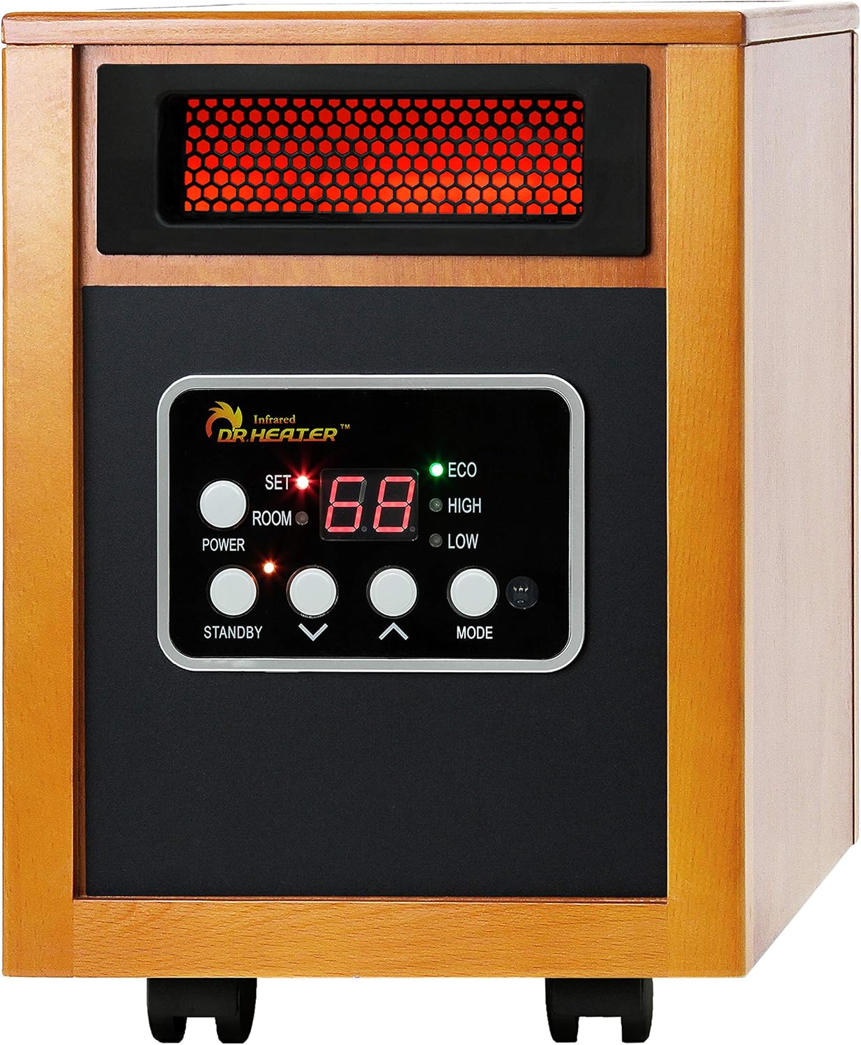EUHOMY 12 Volt Car Refrigerator,38 Quart(35L) Car Fridge Electric Cooler APP Control & Dr Infrared Heater Portable Space Heater, 1500-Watt, Cherry