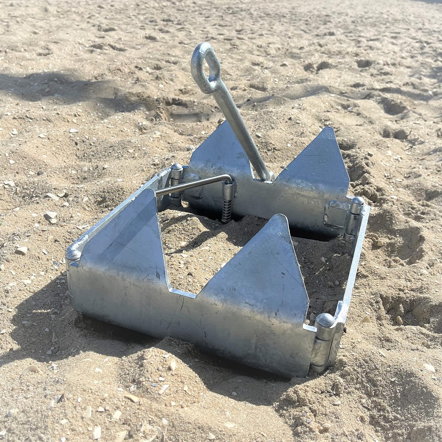 Anchor-Man Boat Slide Box Anchors, 100% Hot Dipped Galvanized Foldable Sliding Cube Anchor Suitable for 23 to 40ft Offshore Sport Boats, Pontoon Boats (13 lbs / 19 lbs / 25 lbs)