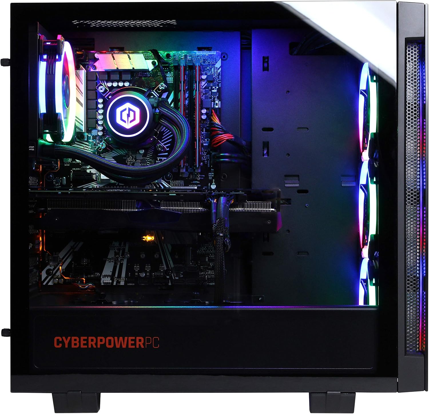 CyberpowerPC Gamer Supreme Liquid Cool Gaming PC, Intel Core i7-9700K 3.6GHz, NVIDIA GeForce RTX 2070 Super 8GB, 16GB DDR4, 1TB PCI-E NVMe SSD, WiFi Ready & Win 10 Home (SLC8260A2, Black)