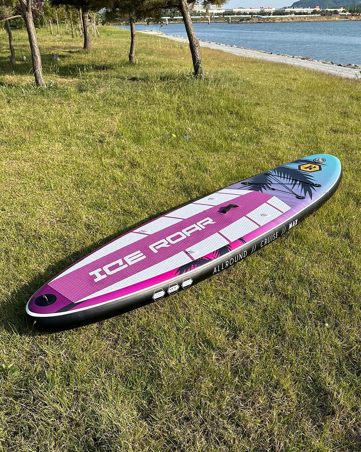 10'5'×32' Extra Wide Inflatable SUP - Ultra Stable Stand Up Paddle Board for Beginners/Adults/Women/Youth - Yoga & Family Paddleboard for Lakes/Oceans with Premium Pump & Paddle