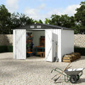 GarveeLife 6x8x6.4 Ft Outdoor Storage Sheds, Metal Garden Tool Shed for Backyard, Large Metal Sheds Outdoor Storage with Lockable Doors & Air Vents for Backyard Garden Patio Lawn