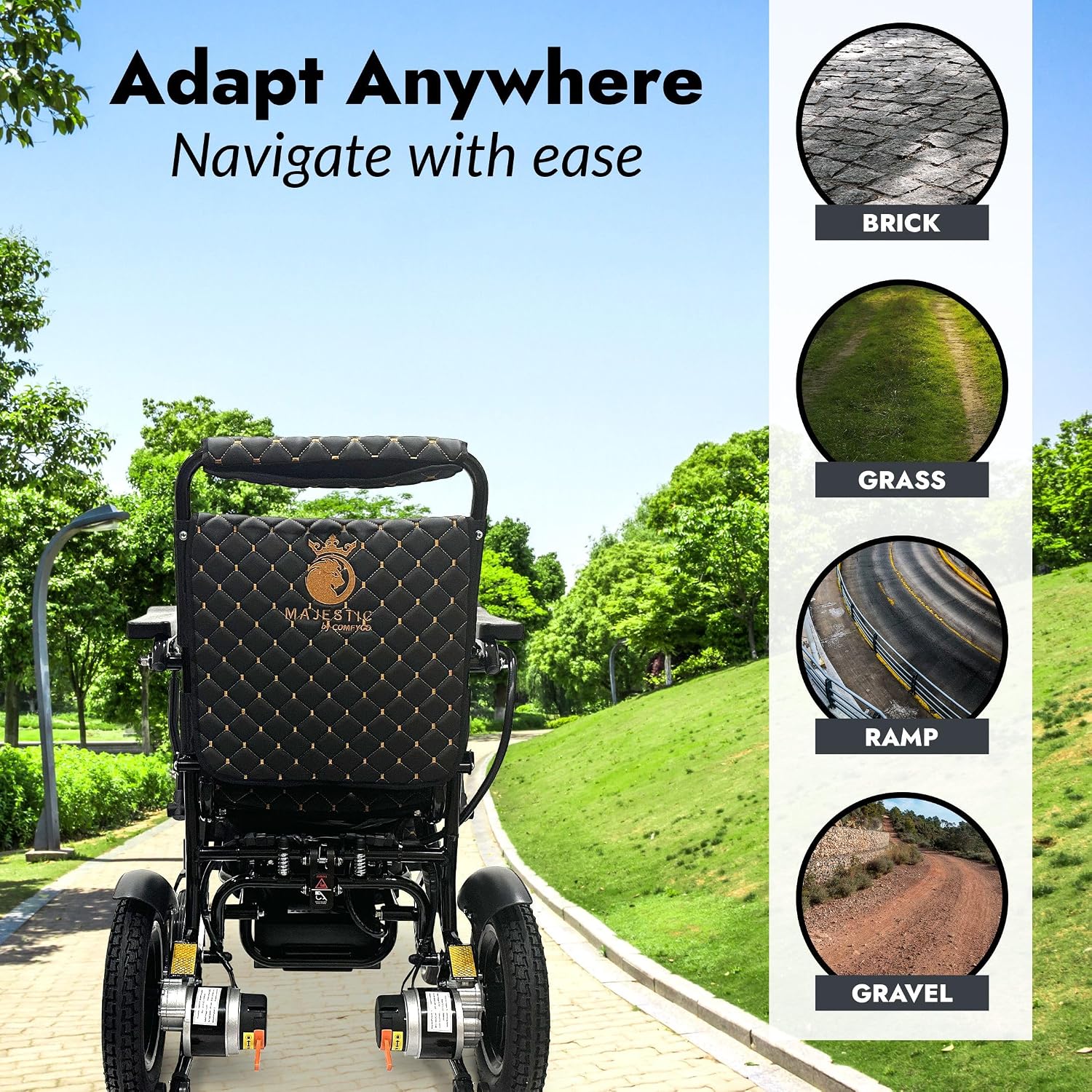 Lightweight Electric Wheelchair for Adults – Remote Controlled Foldable Power Chair – Portable Travel Mobility Aid