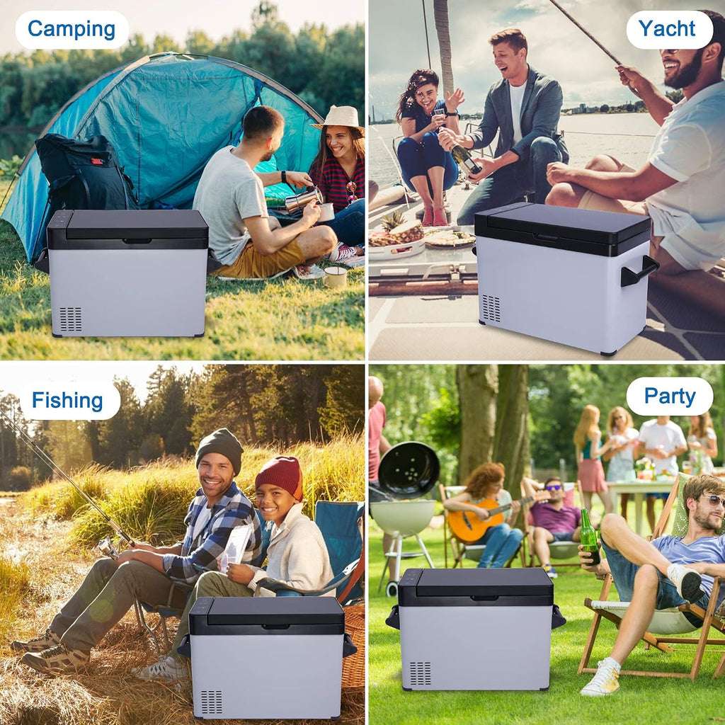 52 QT Portable Car Refrigerator 12V/24V DC Electric Car Cooler -7.6℉~68℉ RV Freezer,Truck,Vehicle,RV,Boat,Camping & Travel