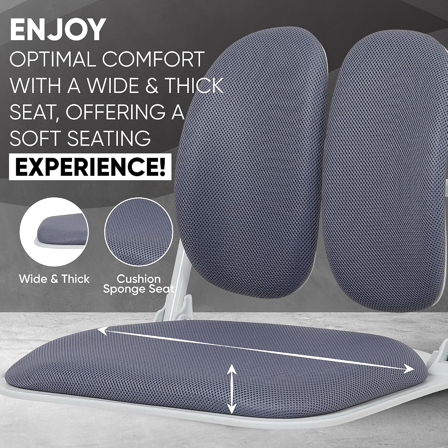 【Premium Dual-Backrests】 Made in Korea Ergonomic Floor Chair with Back Support - Meditation Chair, Floor Gaming Chair, Reading Chair, Floor Chairs for Adults, Foldable Chair (Grey)