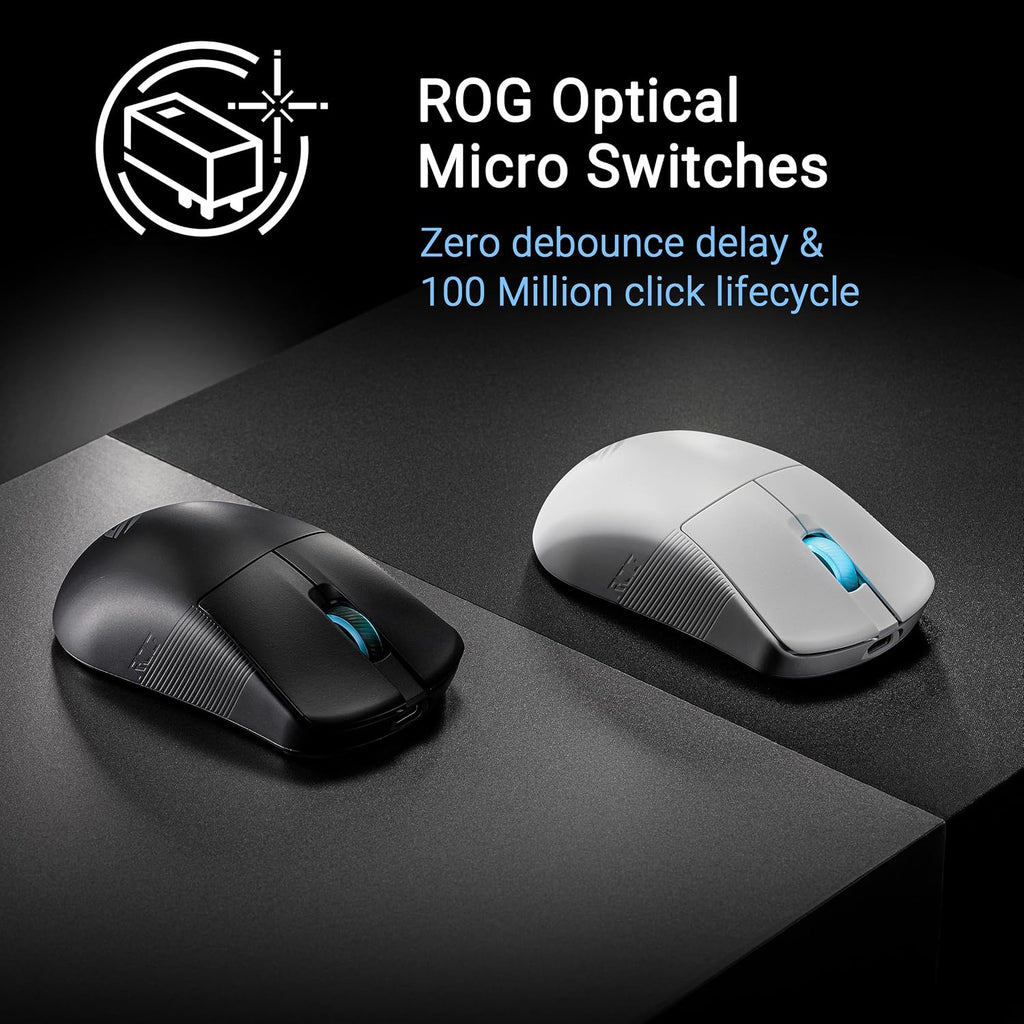 ASUS ROG Harpe Ace Mini Wireless Gaming Mouse – Small Compact Design, 49g Lightweight, 36K DPI AimPoint Sensor, Esports & FPS Gaming, Pro-Approved, White