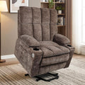 Oversized Power Recliner Chair with 26' Wide Seat for Big and Tall, 20,000+ Rubs Durable Chenille Fabric, USB & Type-C Charging, Dual Remotes, Brown