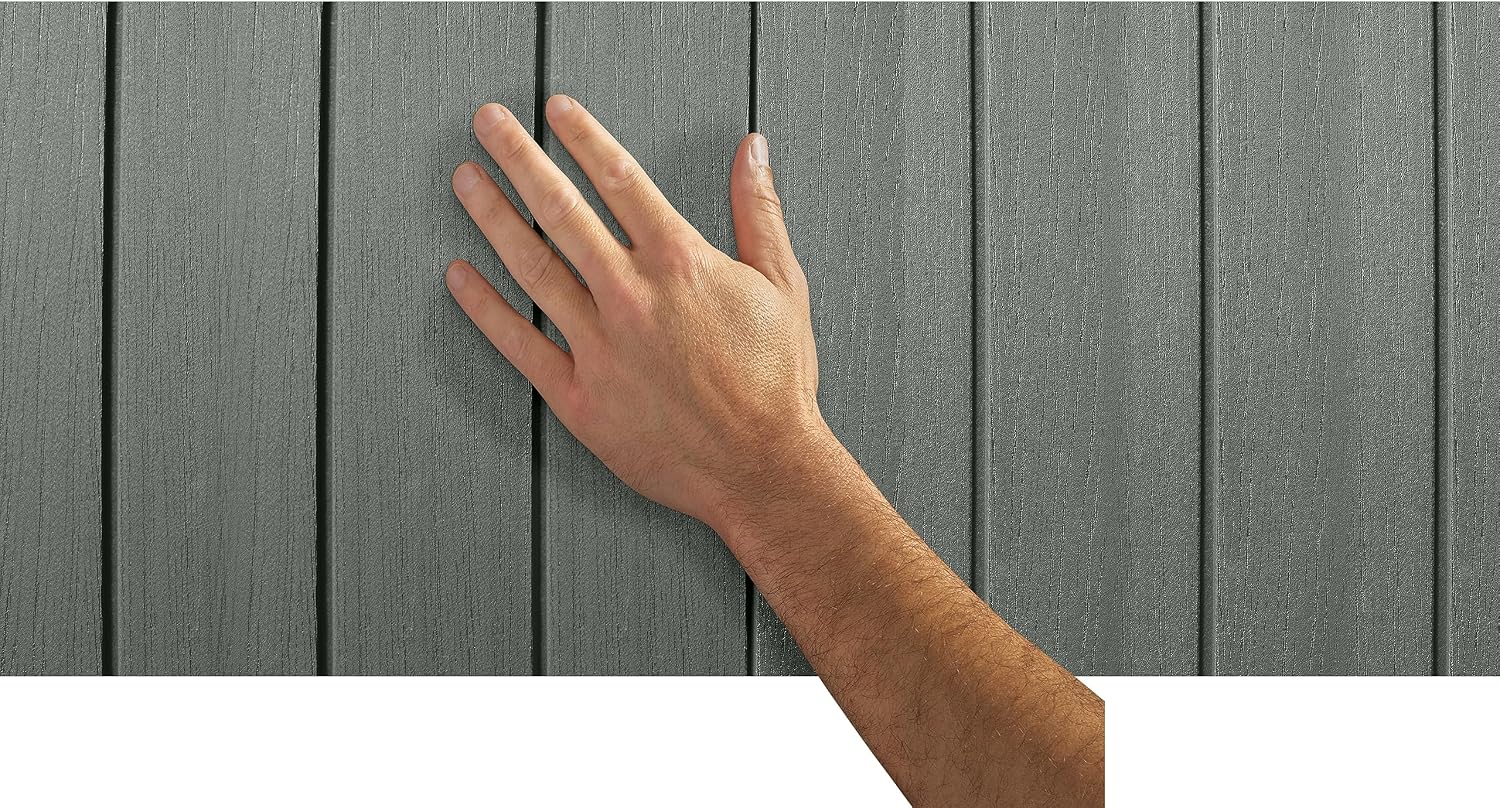Keter Darwin Garden Shed 6 x 6, Wood Effect Finish, Sage Green, 3.30 m², 190 x 183 x 221 H cm