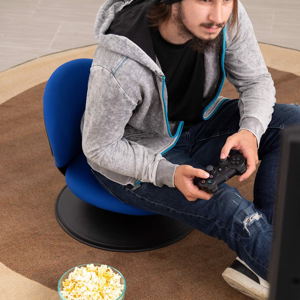 Norwood Commercial Furniture - NOR-ENI225BK-SO 360-Degree Swivel Padded Floor Chair with Back Rest for Teachers, Students, and Gamers, Black