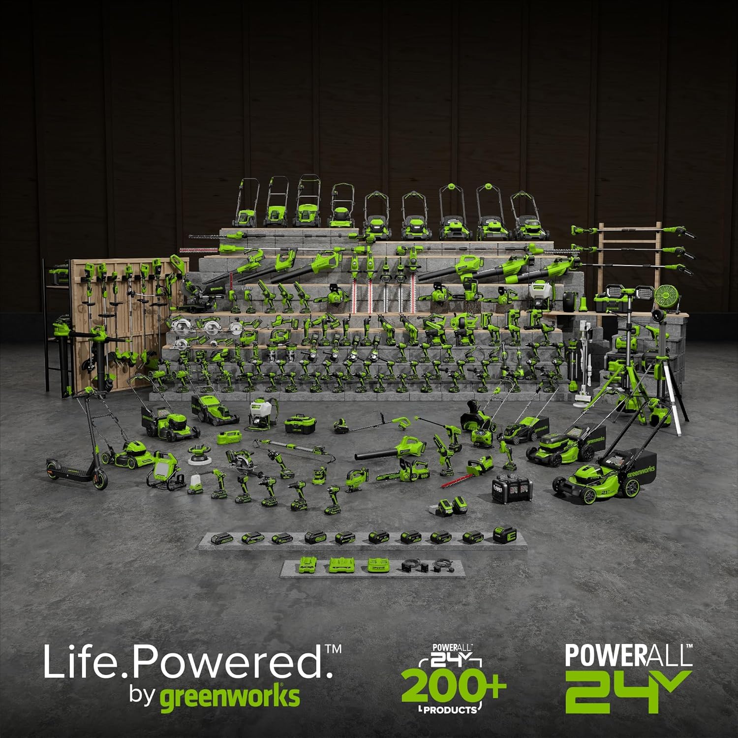 Greenworks 24V Cordless Brushless 400 in-lbs Drill/Driver+1950 in-lbs Impact Driver Combo,High Torque, Lightweight, (2) 2.0Ah USB-C Batteries(12,000mAh Power Bank) and 65W USB-C Fast Charger(3-Port)