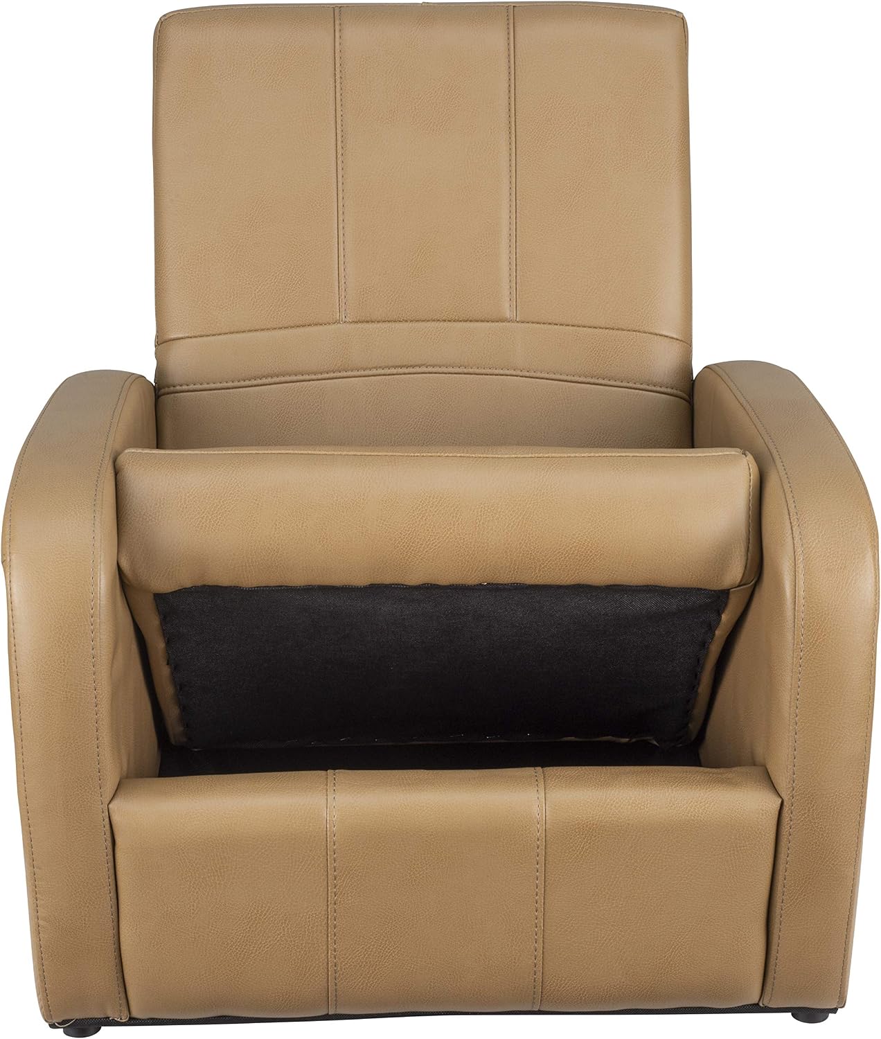 RecPro Charles RV Gaming Chair Ottoman Conversion | Built-in Storage | RV Furniture | Great for Teens | Toffee