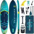 Skatinger 11'6×35' Super Wide Inflatable Paddle Board, Ultra Stable Stand Up Paddleboards for 450lb/3 People/Family/Big Size w/Shoulder Strap, 100L Backpack, Ultra-Light All-Round Sup Board