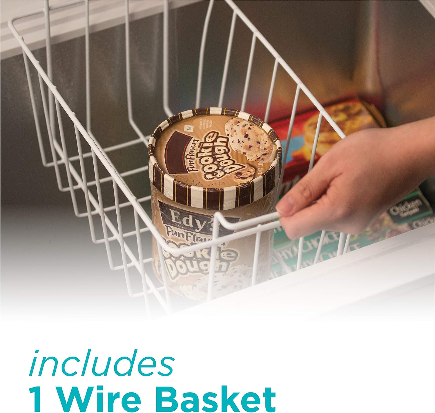 BLACK+DECKER 3.5 Cu. Ft. Chest Freezer, Holds up to 122 Lbs. of Frozen Food with Organizer Basket, BCFK356